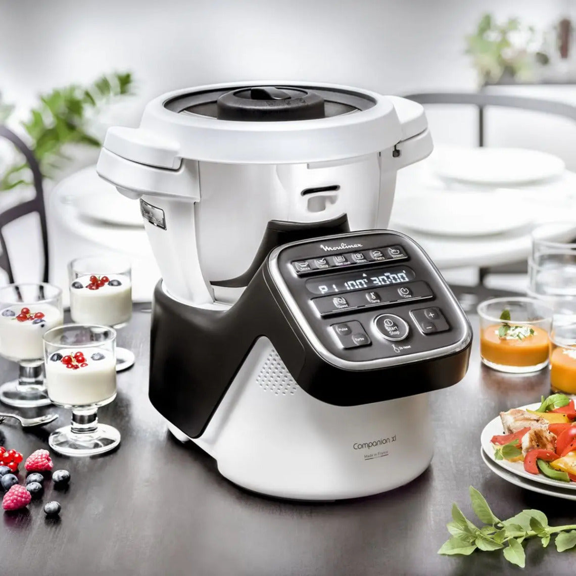 MOULINEX – MOULINEX HF80C800 Companion XL Zwart multifunctionele kookrobot, 3 l inhoud, 12 programma's, gazpacho, risotto