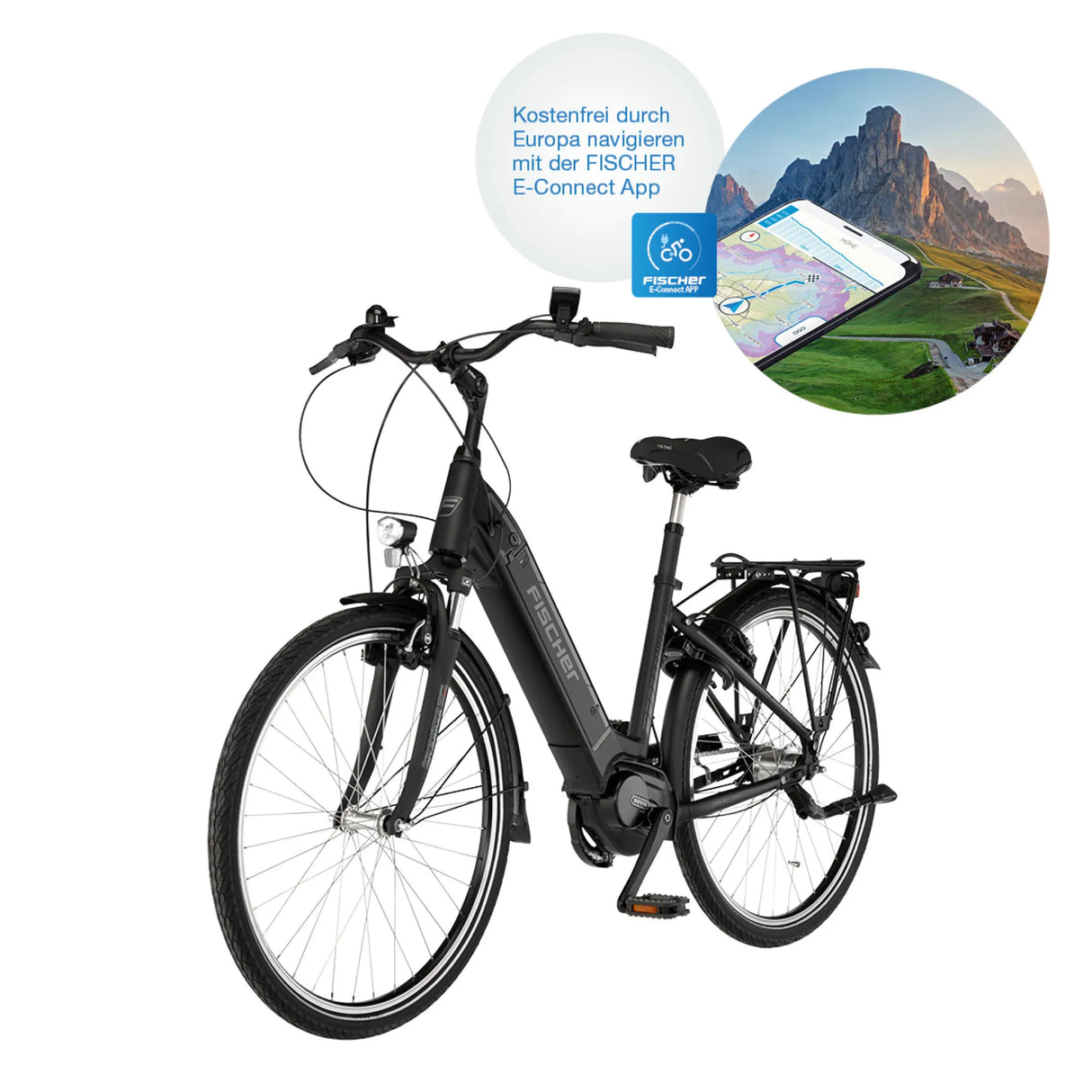 SCHER E-Bike Pedelec City CITA 4.1i, framehoogte 44 cm, 28 inch, accu 504 Wh, middenmotor, lage instap, naafversnelling, LCD-display, zwart