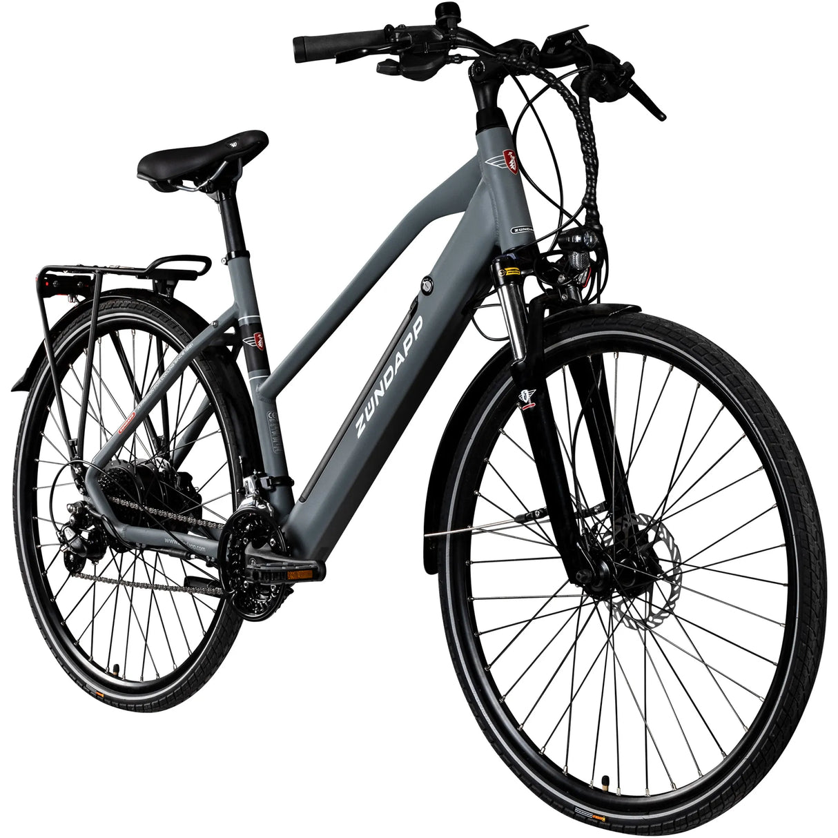 Zündapp Z810 E Bike Trekkingfiets dames vanaf 155 cm met naafmotor Pedelec Trekkingfiets met 24 versnellingen en verlichting StVZO