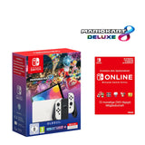 Nintendo Switch – OLED-model (wit) + Mario Kart 8 Deluxe + Nintendo Switch Online – Individueel lidmaatschap van 12 maanden (365 dagen)